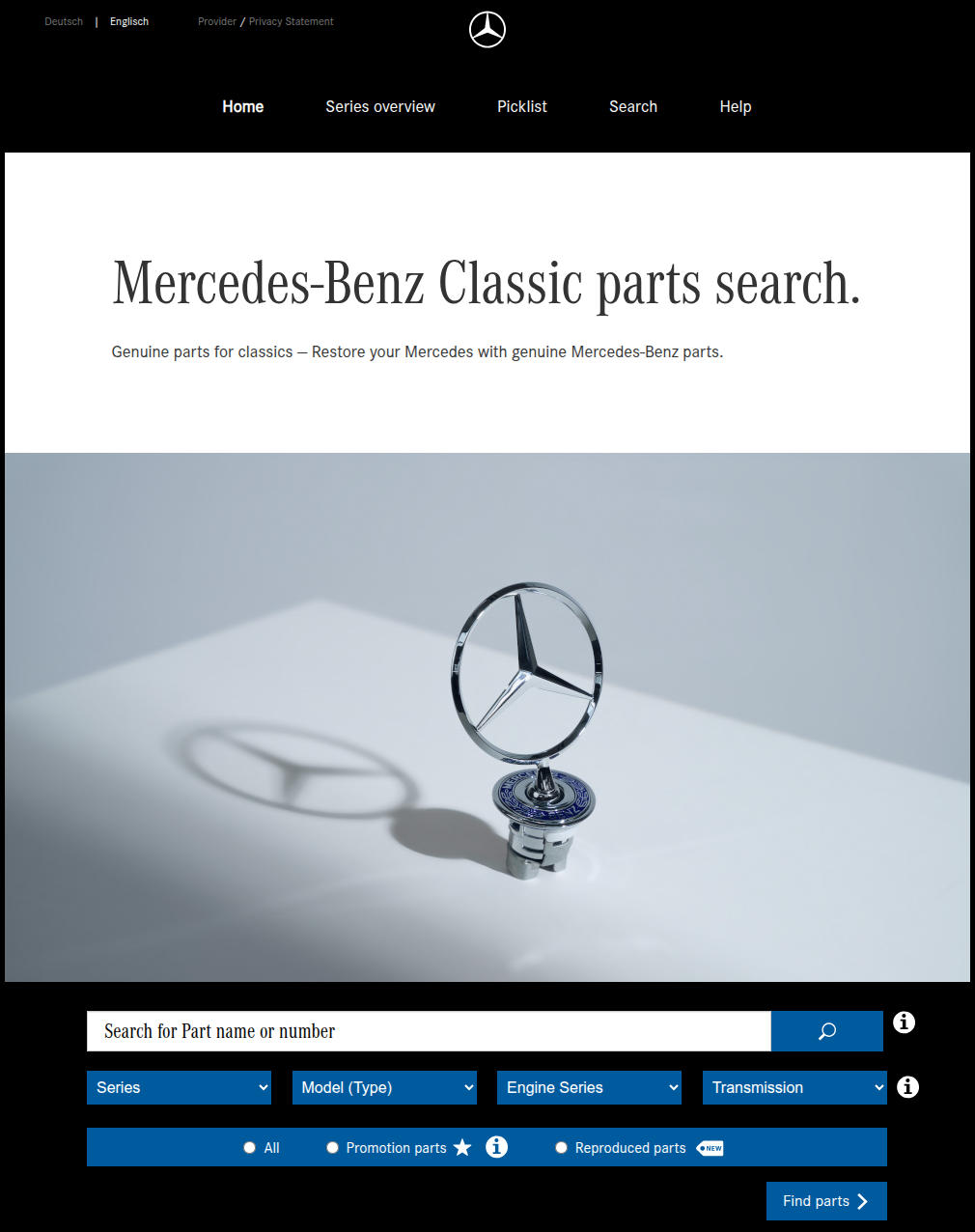 Various means of selecting parts.